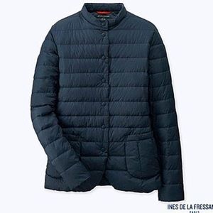 Uniqlo ultra light peplum down jacket Ines De La Fressange